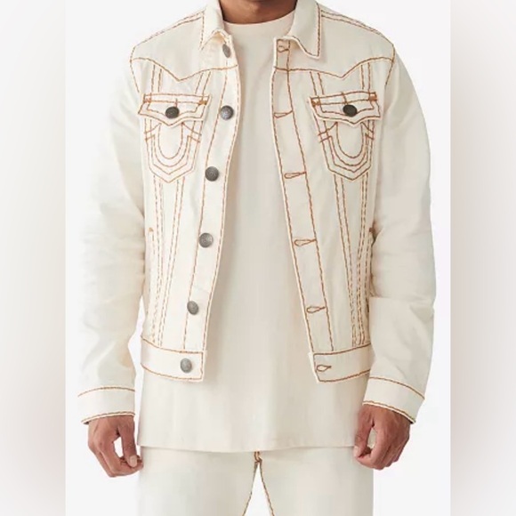 True Religion Other - True Religion Men’s Denim Jacket Size M - Cream